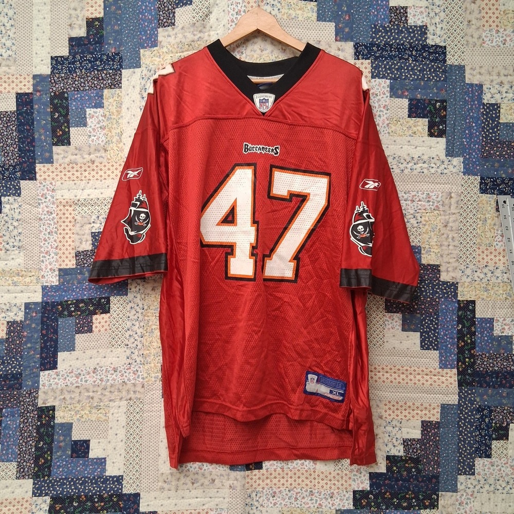 Vintage John Lynch #47 Tampa Bay Buccaneers Red Jersey Sz XL Reebok NFL On Field